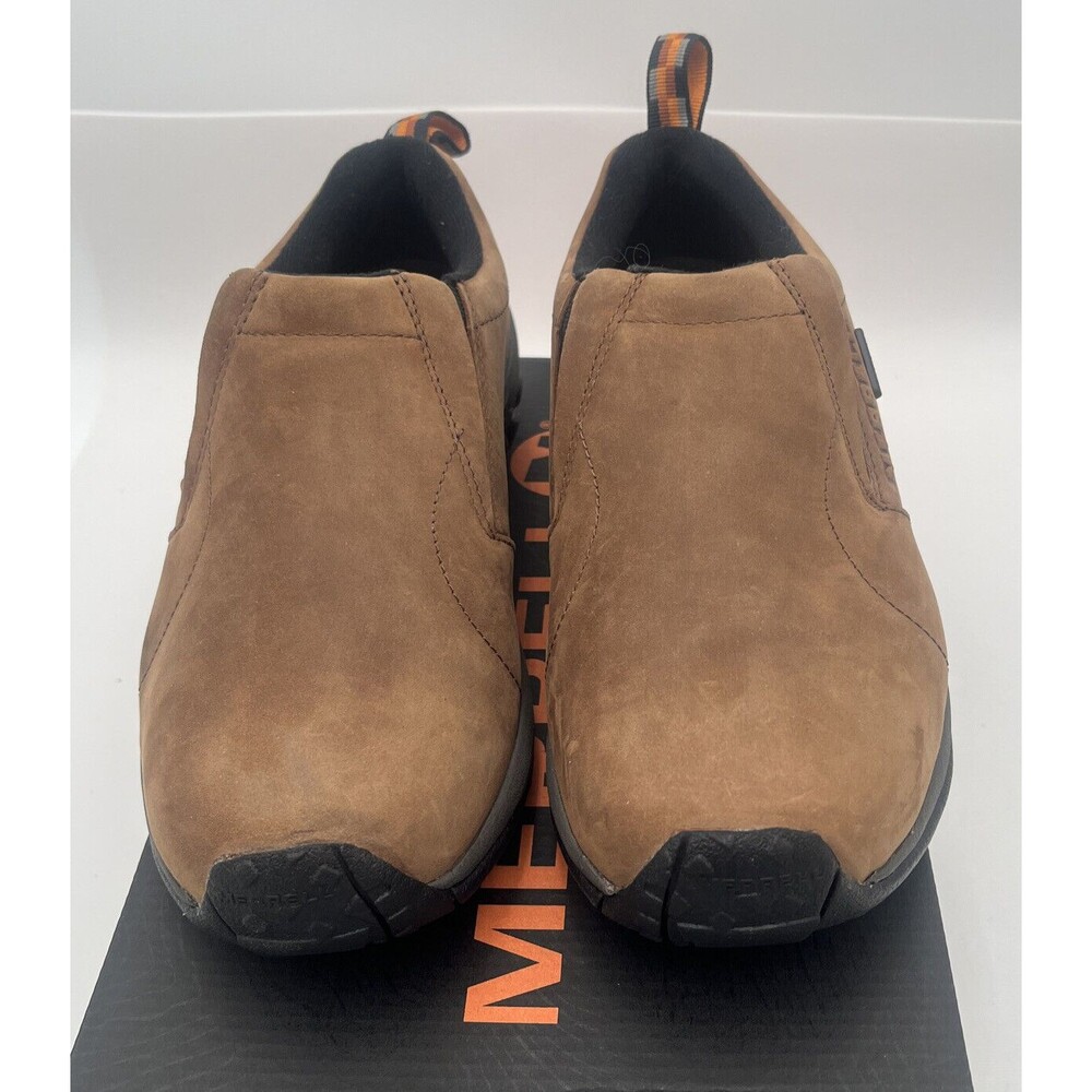 NEW MERRELL MEN JUNGLE MOC "NUBUCK" WATERPROOF SLIPON LEATHER SHOE SZ 7.5 Wide